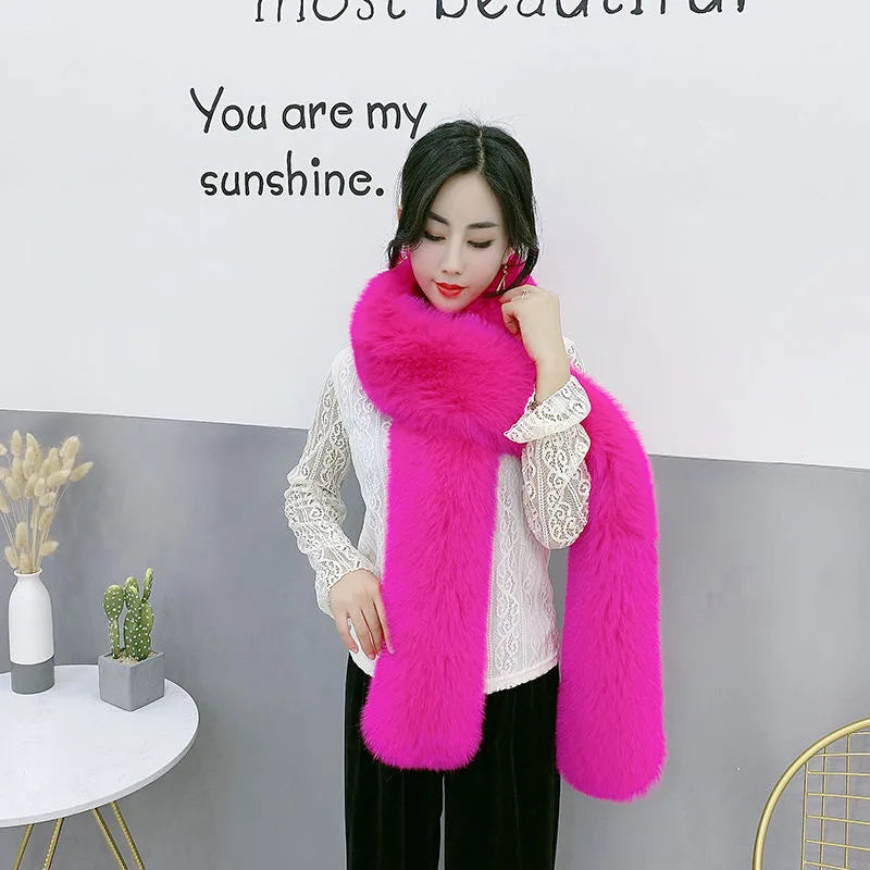 Écharpe Fourrure Vison Synthétique Femme - Foulard Chaud Fluffy Hiver - badassmood