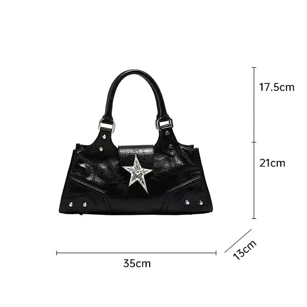 Sac à Main Gothique Noir Femme - Sac Bandoulière Étoile Vintage Punk - badassmood