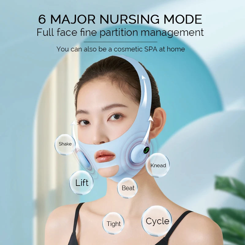 Facial EMS Lifting Machine Chin Cheek Slimming Strap Facial Shaping Massager Double Chin Removal V Line Lift Belt Skin Care Tool - badassmood