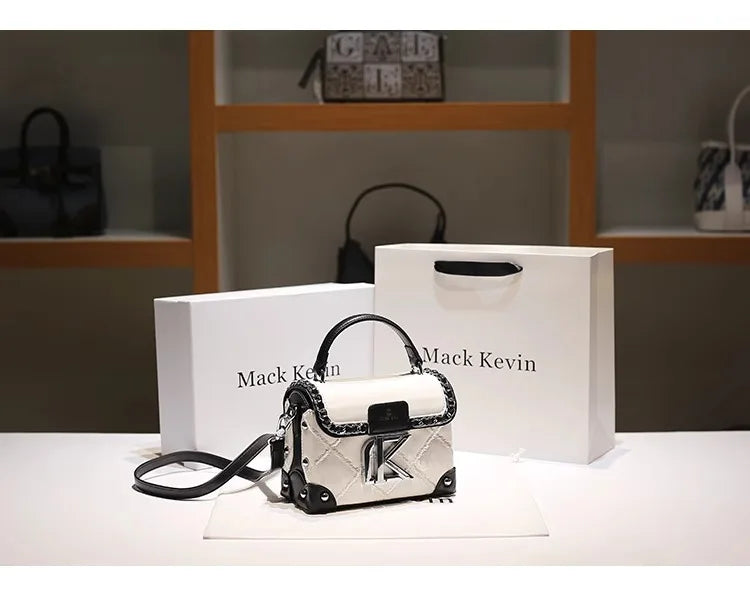 Sac Carré Bicolore Femme - Sac Bandoulière Soirée Cuir Tendance 2026 - badassmood