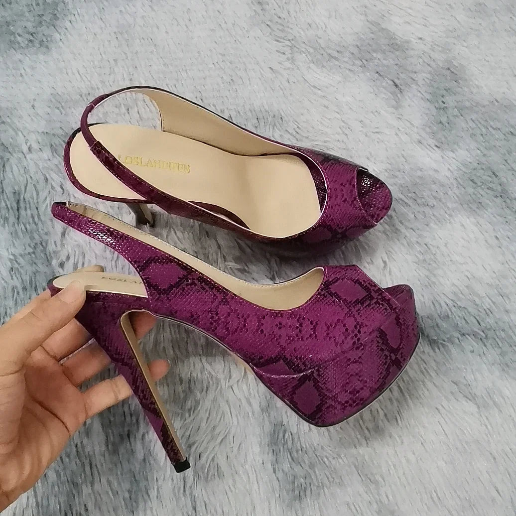 Sandales Talons Hauts 14cm Plateforme Bout Ouvert - Soirée Mariage Glamour - badassmood