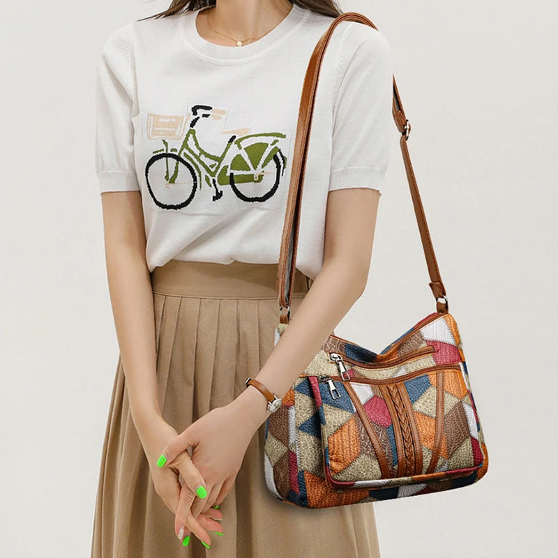 Sac à Main Vintage Femme Multi-Poches - Sac Bandoulière Rétro Élégant - badassmood