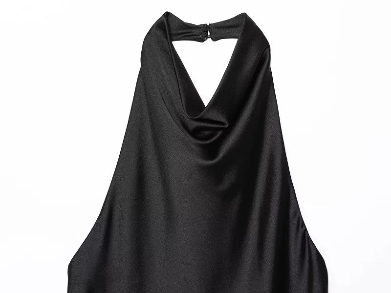 MUJER 2025 Halter Tops for Women Black Satin Backless Top Female Pink Summer Beach Top Woman off Shoulder Camisole Top Women - badassmood