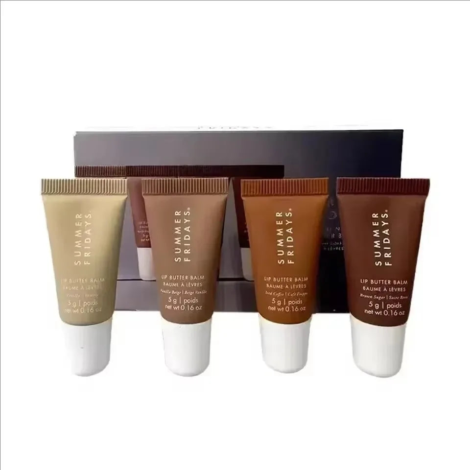 Summer Fridays The Holiday Trio Set Lip Butter Balm in Hot Cocoa Toasted Marshmallow Jet Lag Mask Moisturizer Lip Gloss Skin - badassmood