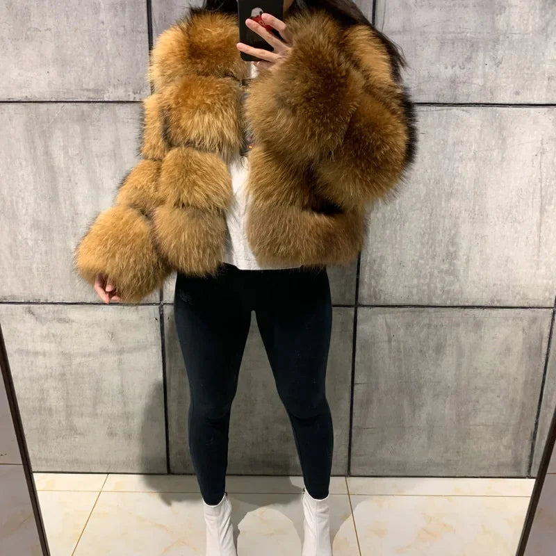 Manteau Fausse Fourrure Femme - Veste Courte Chaude Élégante Hiver - badassmood