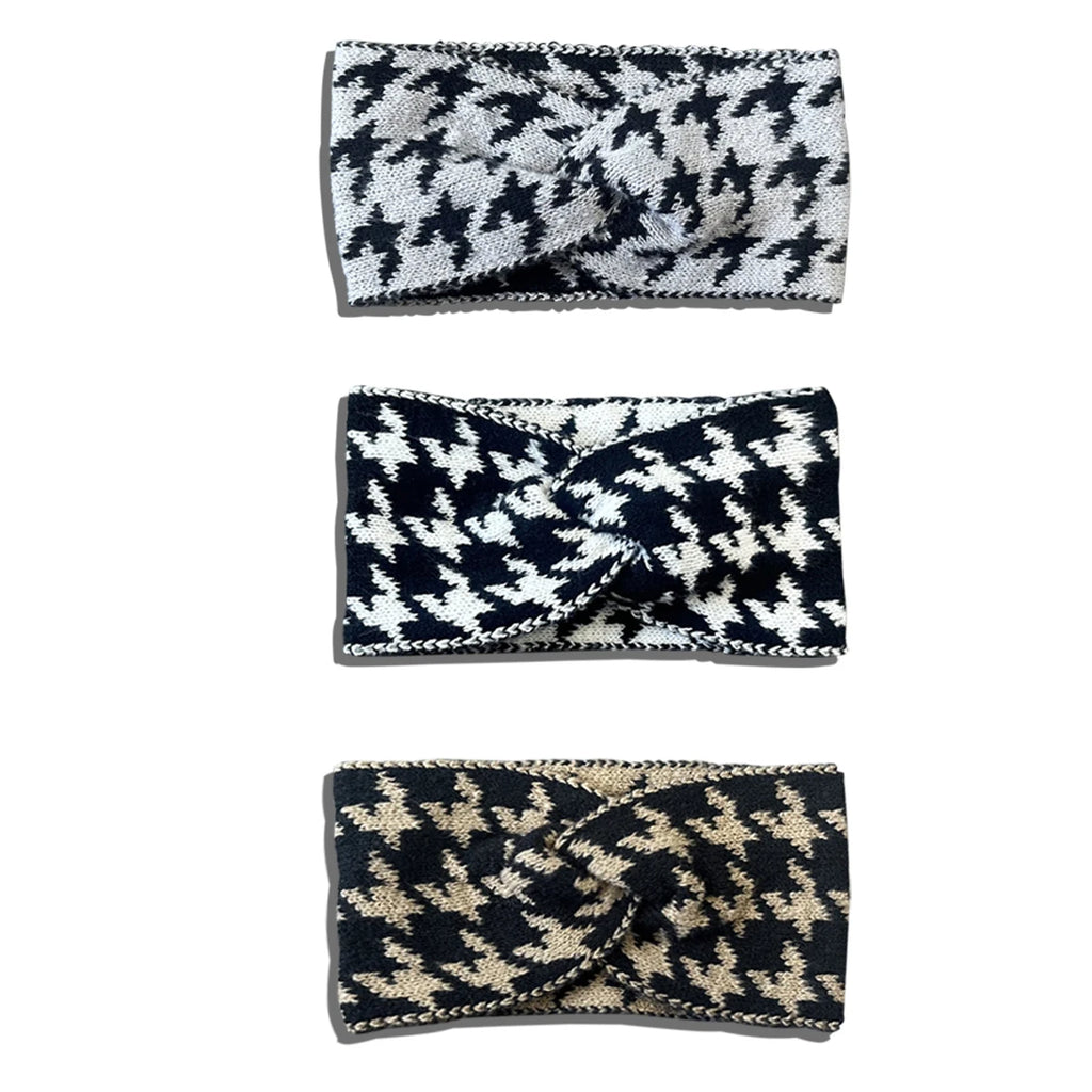 5PCS/3PCS Set Knitted Thousand Bird Fashion Women's Headbands Retro Warm High Elasticity Hairband Hair Accessoires - badassmood