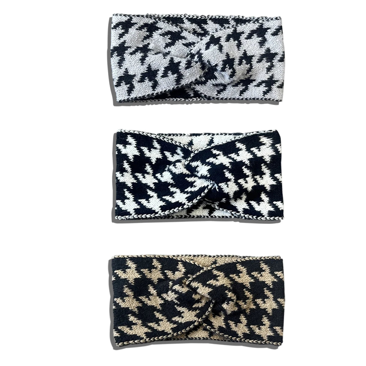 5PCS/3PCS Set Knitted Thousand Bird Fashion Women's Headbands Retro Warm High Elasticity Hairband Hair Accessoires - badassmood