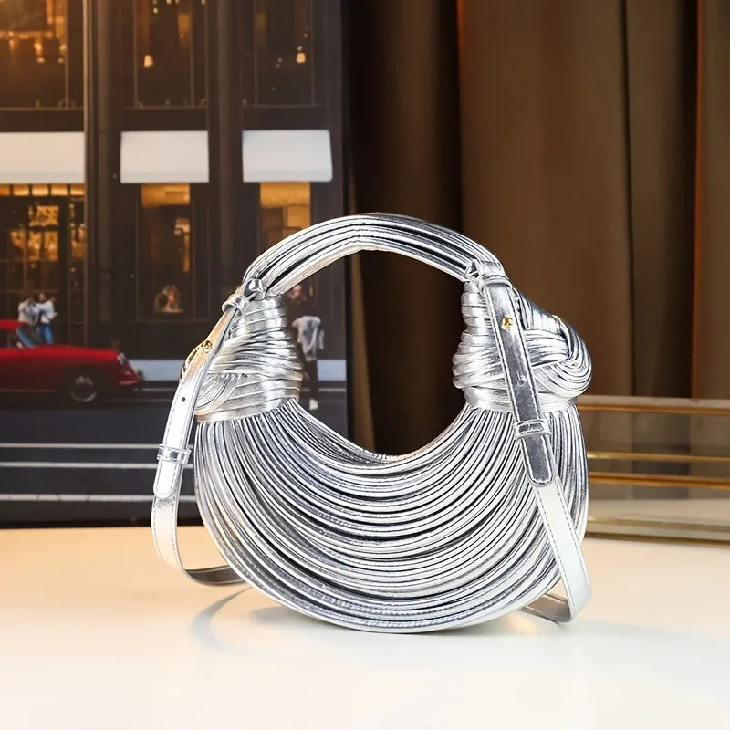 Sac à Main Tressé Luxe Femme - Sac Soirée Or Argent Designer 2026 - badassmood