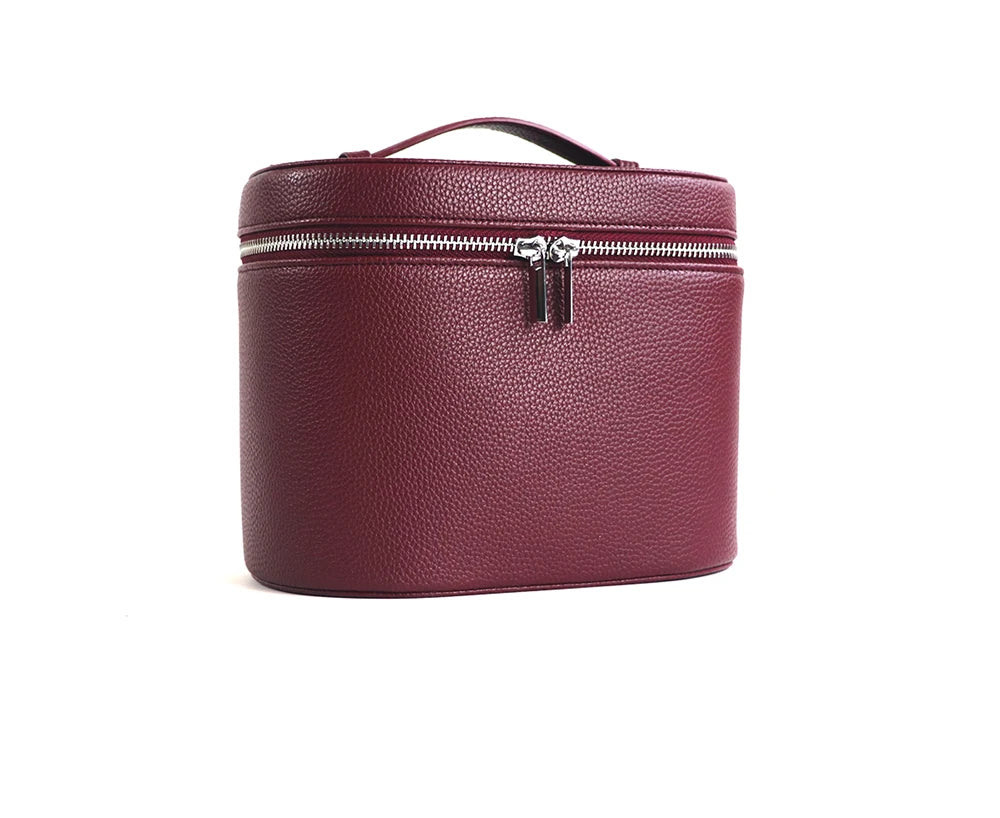 Large-capacity PU leather cosmetic box with internal storage box, customizable names and letters, travel portable cosmetic bag - badassmood
