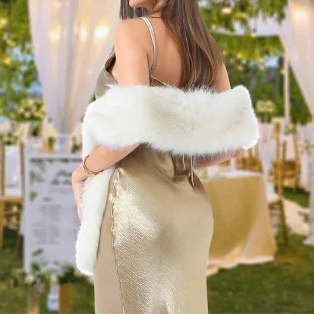Écharpe Fourrure Vison Synthétique Femme - Foulard Chaud Fluffy Hiver - badassmood