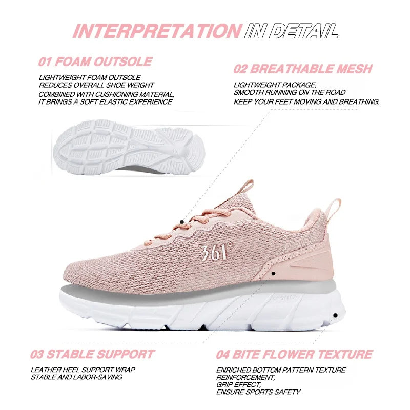 Baskets Running Femme 361 Degrees - Légères Respirantes Amorti - badassmood