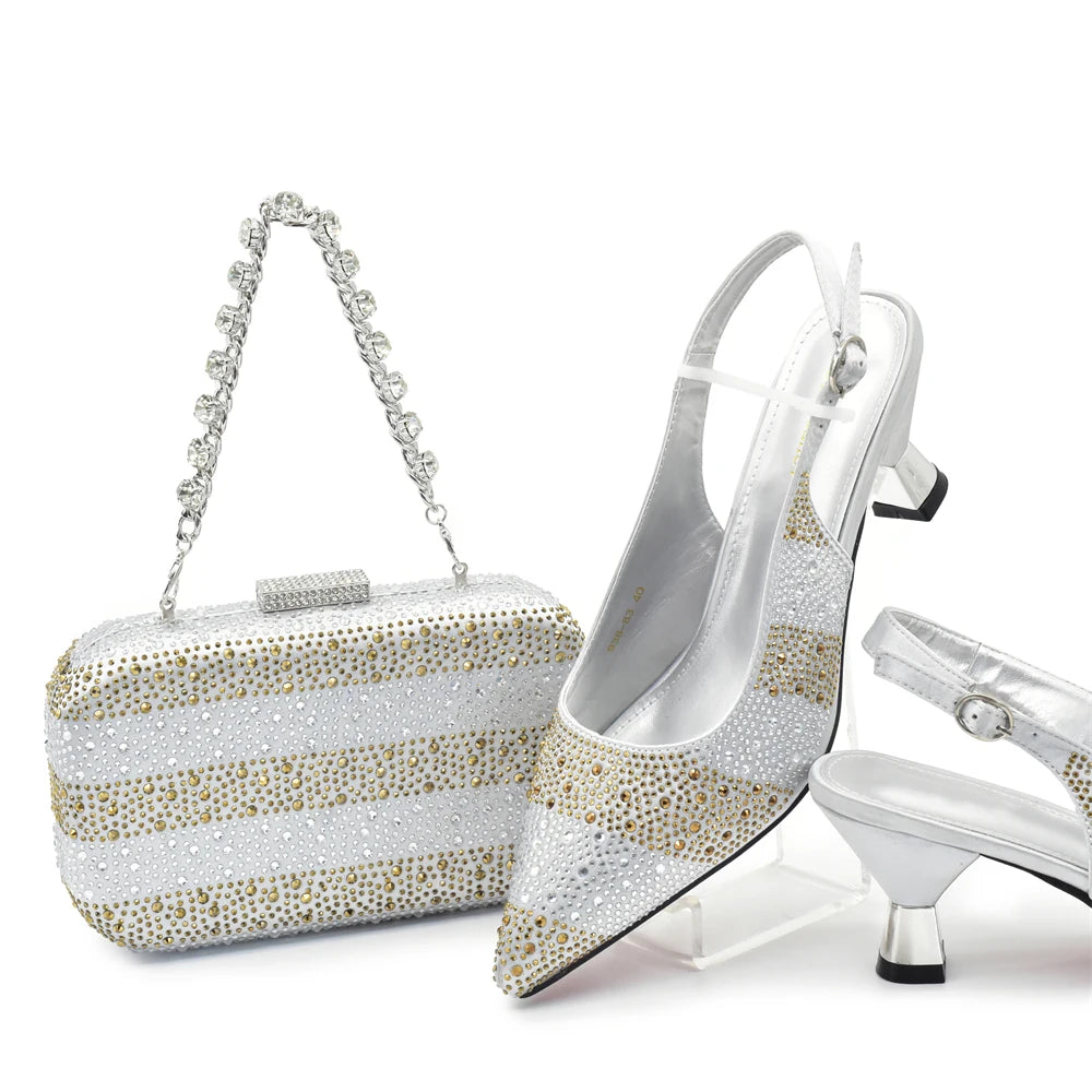 Ensemble Chaussures et Sac Italien Designer Mariage - Escarpins Luxe Femme Mariée Soirée - badassmood