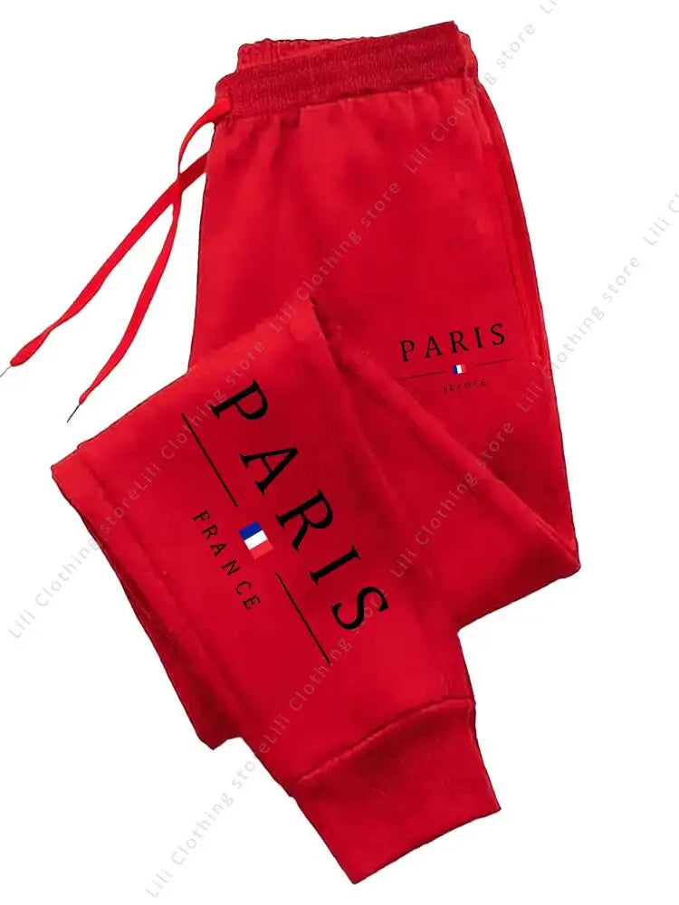 Pantalon de jogging femme Paris 2025 automne-hiver, pantalon sport en fleece confortable, style casual de badassmood.com