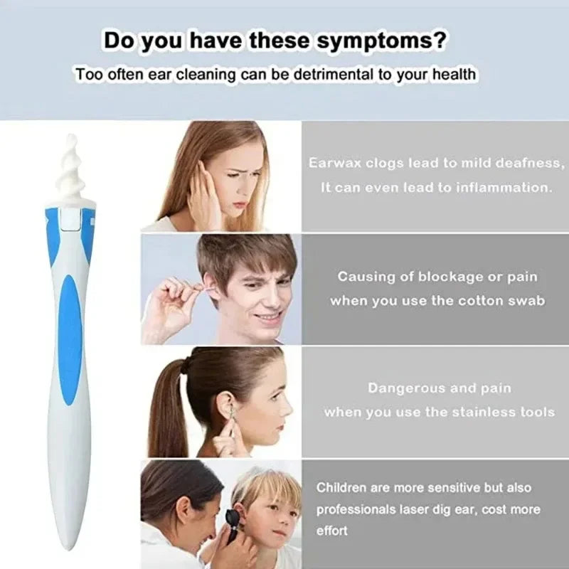 Ear Wax Remover Tool Ear Cleaner With Soft Silicone 16 Replacement Tips Simply To Grab Extract Earwax - badassmood