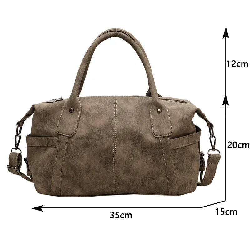 Sac à Main Rétro Femme Cuir PU - Grand Sac Bandoulière Style Coréen - badassmood