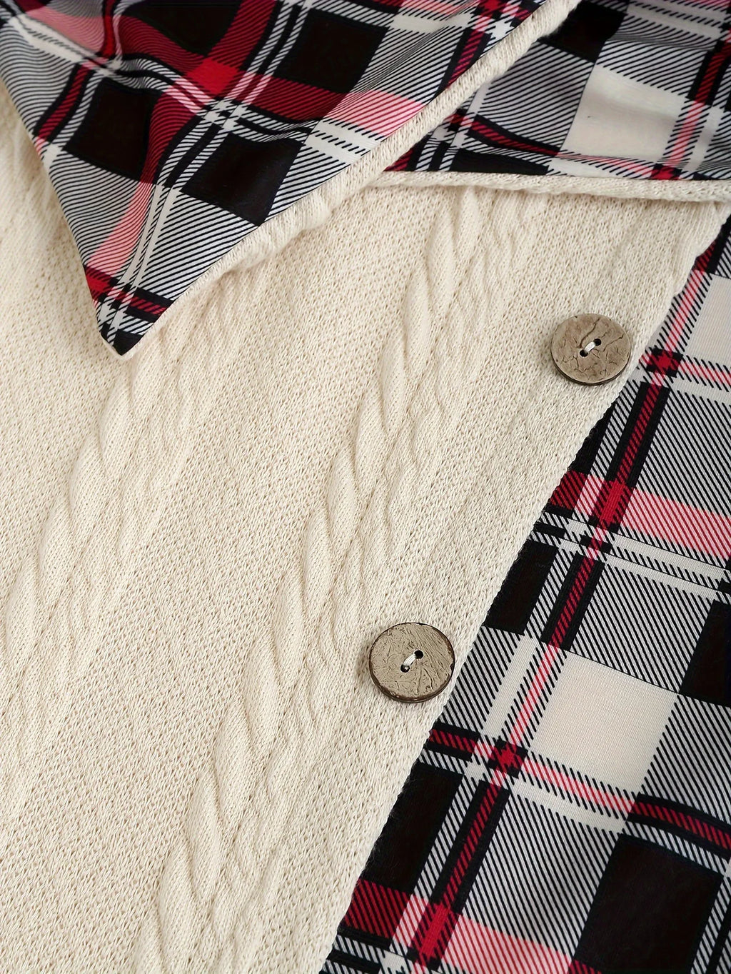 Robe Tricot Femme Capuche Carreaux - Taille Haute Manches Longues Ligne A Automne - badassmood