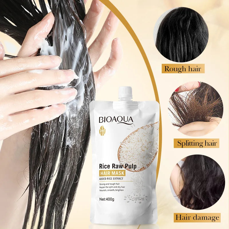 10/30/50/100/400g Magical Keratin Hair Mask 5 Seconds Repair Damaged Frizzy Hair Soft Smooth Shiny Rice Moisturizing Hair Care - badassmood