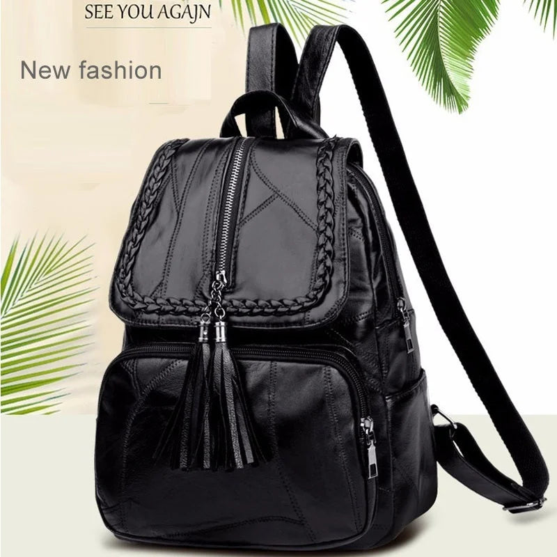 Mini sac à dos homme noir en toile, bandoulière sport pour voyage et école, style pratique et tendance.