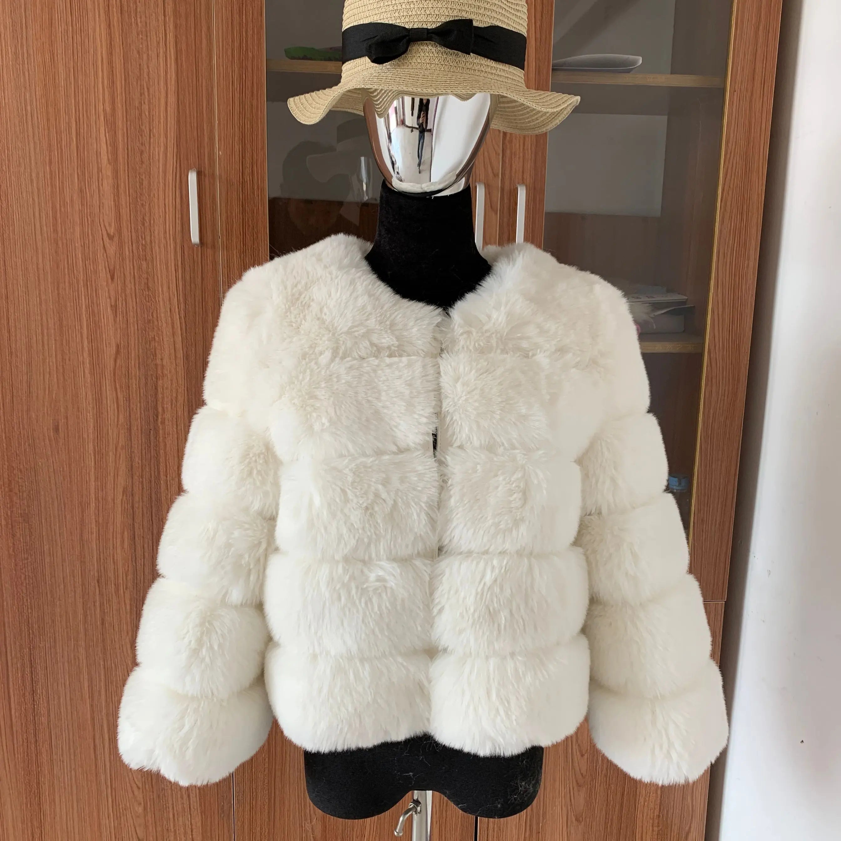 Manteau Fausse Fourrure Renard Femme - Veste Courte Luxe Fluffy Hiver - badassmood
