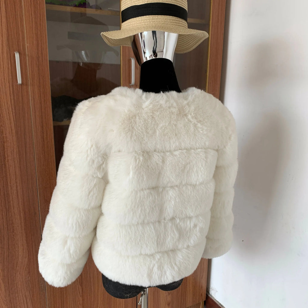Manteau Fausse Fourrure Renard Femme - Veste Courte Luxe Fluffy Hiver - badassmood