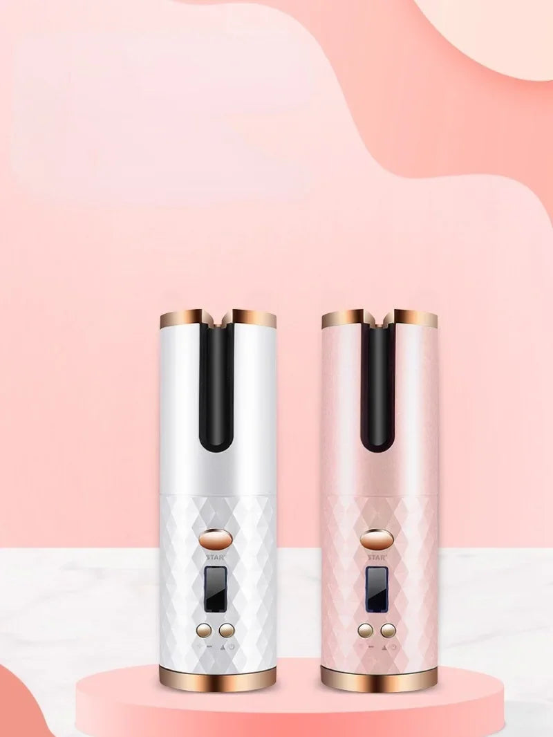 Boucleur automatique sans fil pour cheveux, rechargeable par USB, avec boucleurs pour des boucles parfaites et faciles.