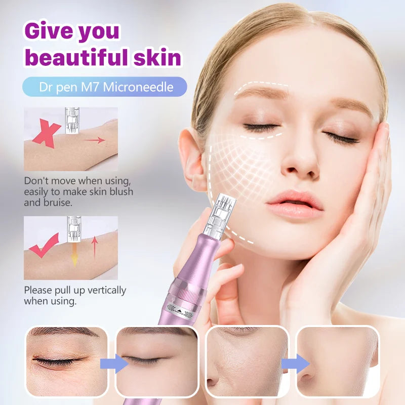 Dr. Pen Ultima M7 - Stylo Microneedling Sans Fil Professionnel + 10 Cartouches - badassmood