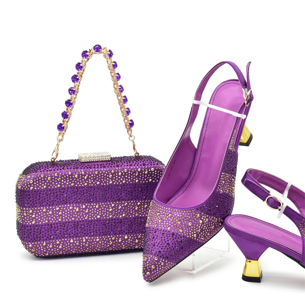 Ensemble Chaussures et Sac Italien Designer Mariage - Escarpins Luxe Femme Mariée Soirée - badassmood