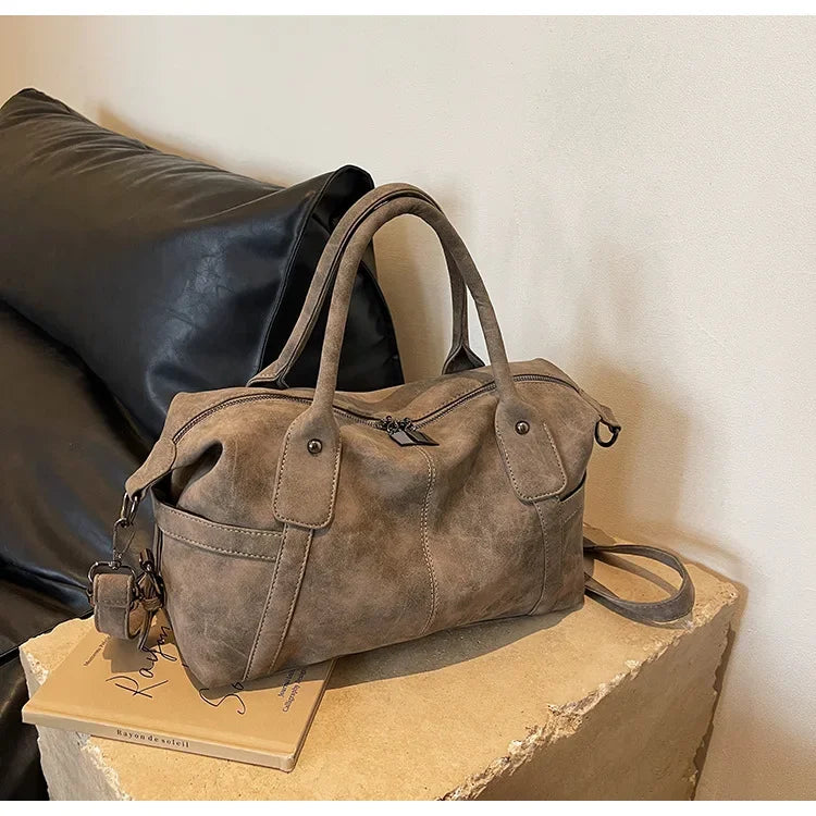 Sac à Main Rétro Femme Cuir PU - Grand Sac Bandoulière Style Coréen - badassmood