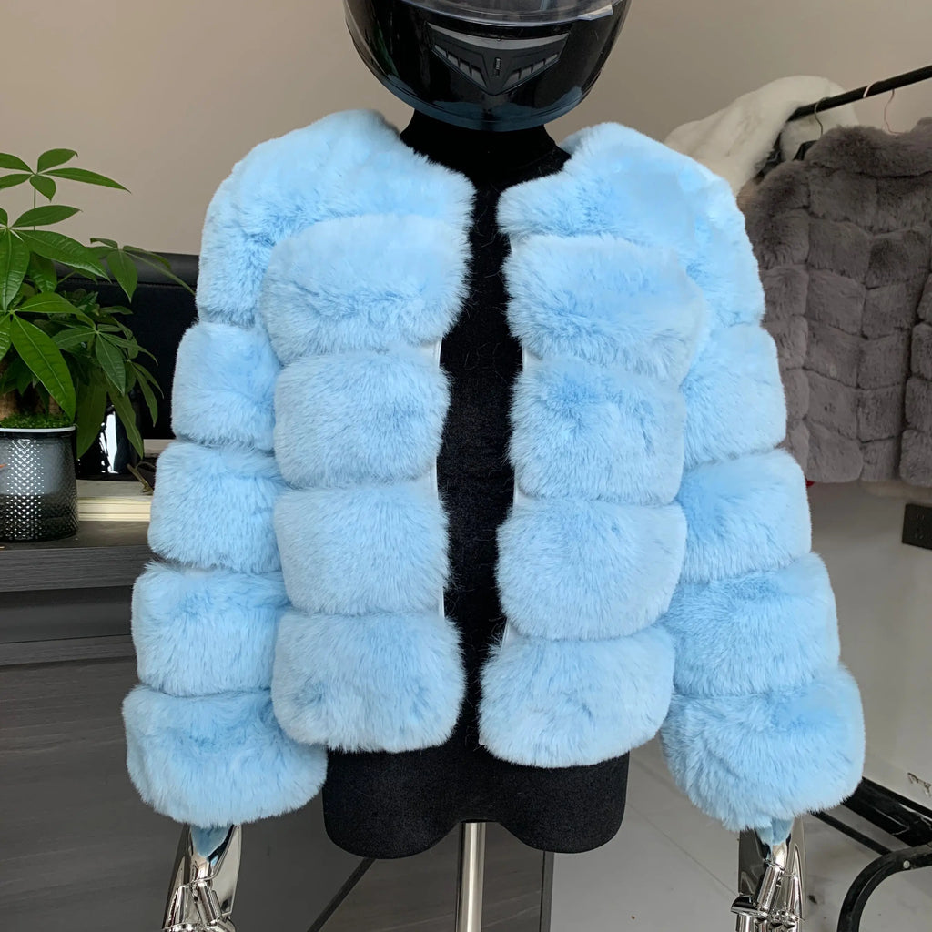 Manteau Fausse Fourrure Renard Femme - Veste Courte Luxe Fluffy Hiver - badassmood