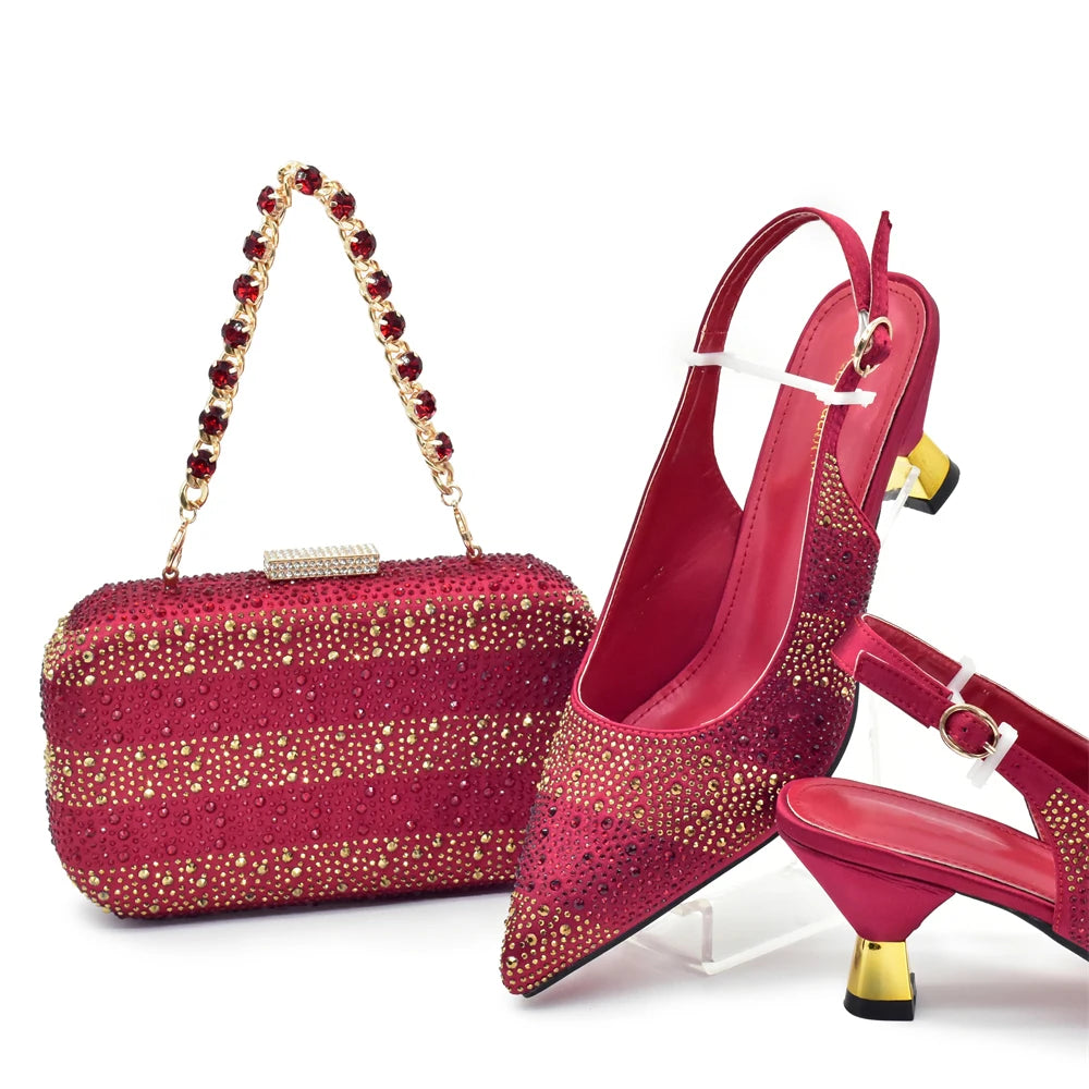 Ensemble Chaussures et Sac Italien Designer Mariage - Escarpins Luxe Femme Mariée Soirée - badassmood
