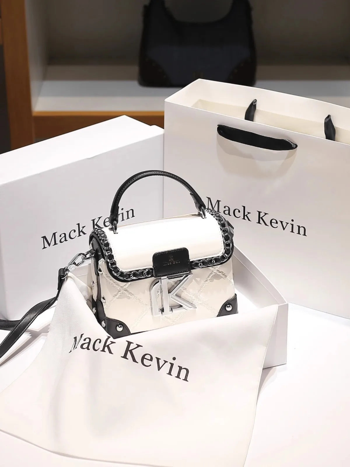 Sac Carré Bicolore Femme - Sac Bandoulière Soirée Cuir Tendance 2026 - badassmood