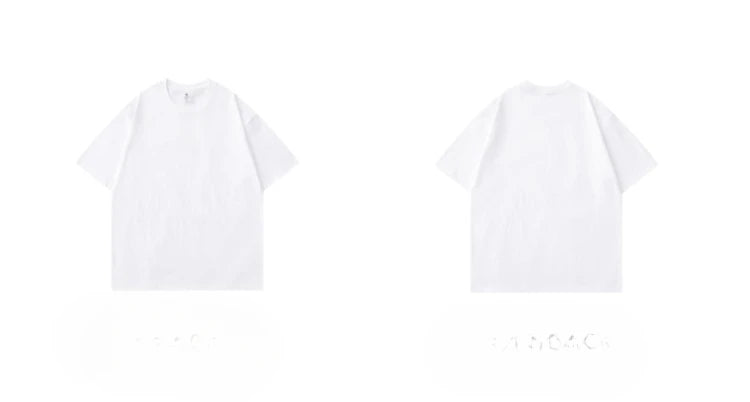 T-Shirt Coton Épais 300g Beige - Col Rond Loose Unisexe Été Basique - badassmood