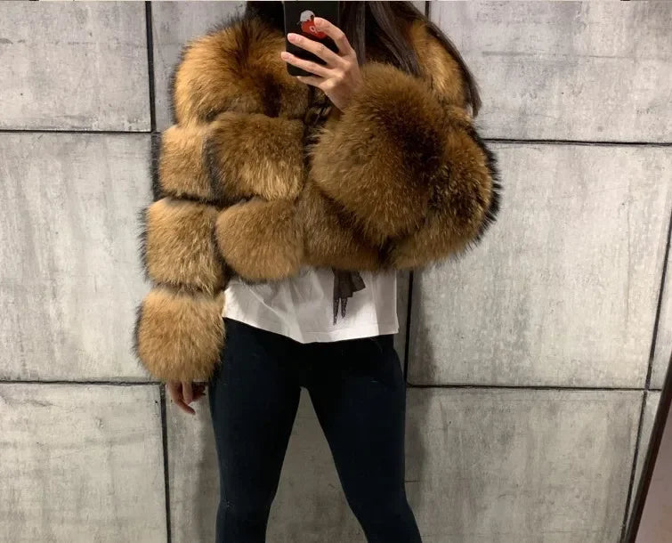 Manteau Fausse Fourrure Femme - Veste Courte Chaude Élégante Hiver - badassmood