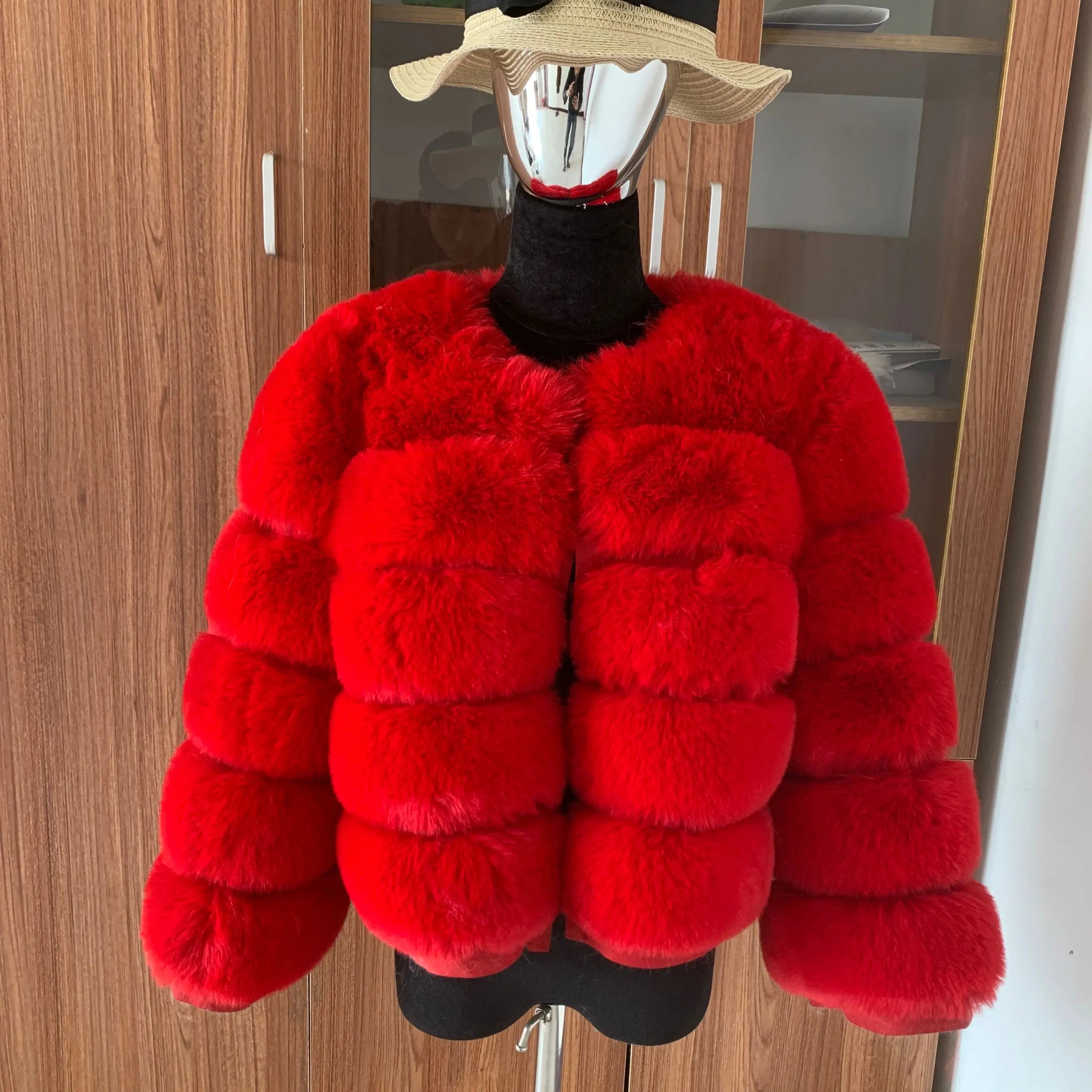 Manteau Fausse Fourrure Renard Femme - Veste Courte Luxe Fluffy Hiver - badassmood