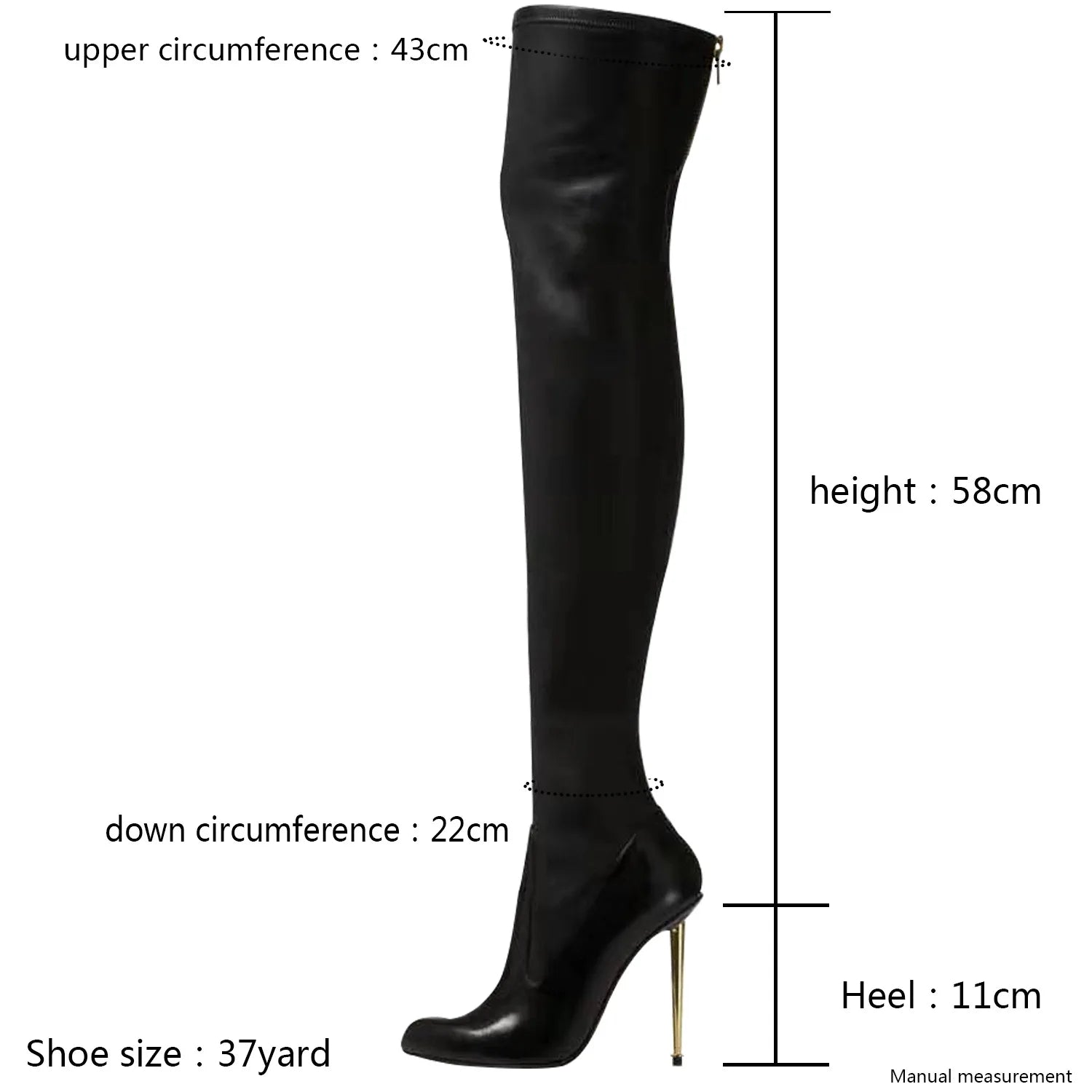 Bottes Cuissardes Noires Femme Talons Hauts - Cuissardes Zip Métal