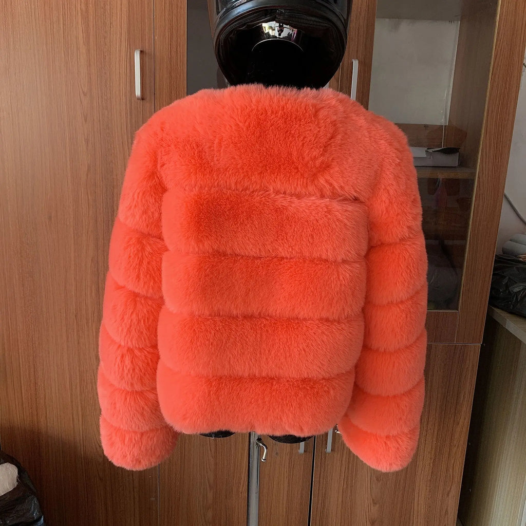 Manteau Fausse Fourrure Renard Femme - Veste Courte Luxe Fluffy Hiver - badassmood