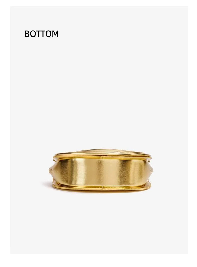 Sac Lune Tissé Doré Luxe Designer 2026 - Hobo Cuir Argent Clutch Soirée Femme - badassmood