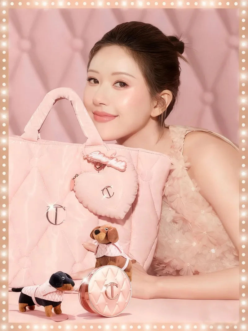 Charlotte Tilbury Shimmer Makeup Air Cushion Lightweight Moisture Oil Control Two Color Heart Shape Powder Blusher Unique Design - badassmood