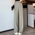 Pantalon large taille haute pour femme, style casual élégant, couleur unie, parfait pour le bureau, par badassmood.com