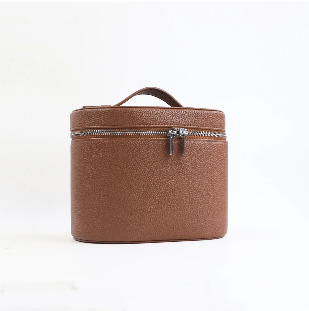 Large-capacity PU leather cosmetic box with internal storage box, customizable names and letters, travel portable cosmetic bag - badassmood