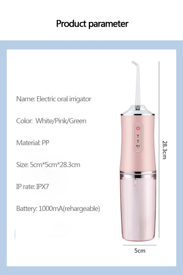 Oral Irrigator Dental Water Jet Flosser Appliance Pick Floss Dentistry Mouth Washing Machine Teeth Whitening Cleaning Tools - badassmood