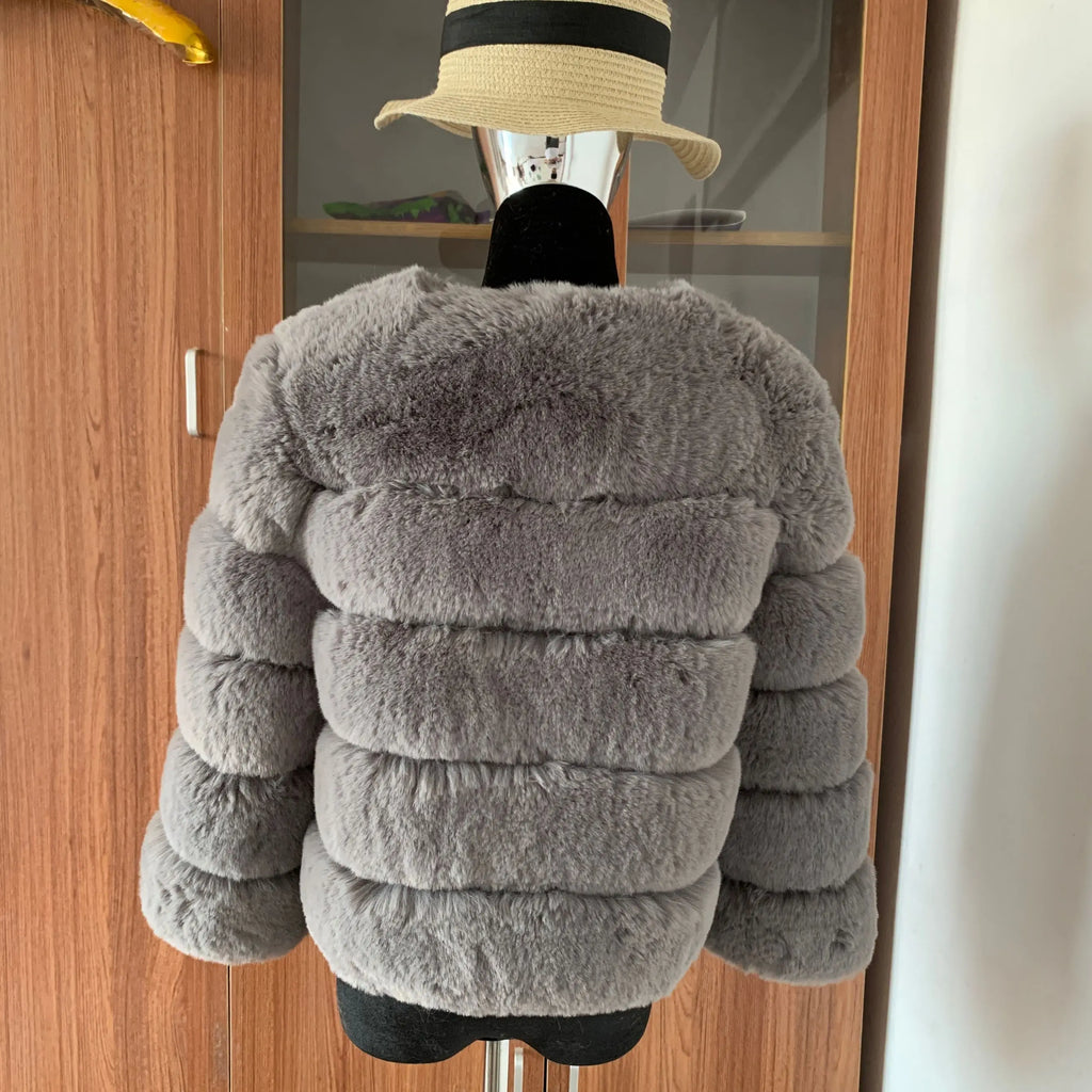 Manteau Fausse Fourrure Renard Femme - Veste Courte Luxe Fluffy Hiver - badassmood