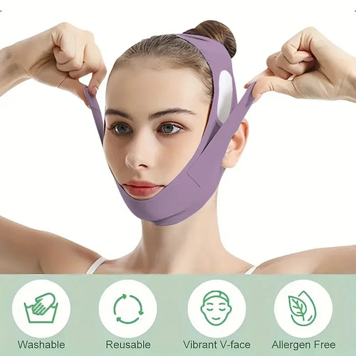 Overnight Face Lift Band with Graphene Fiber - Double Chin Reducer & Jawline Definer, Washable Reusable Beauty Strap 5 Sizes - badassmood