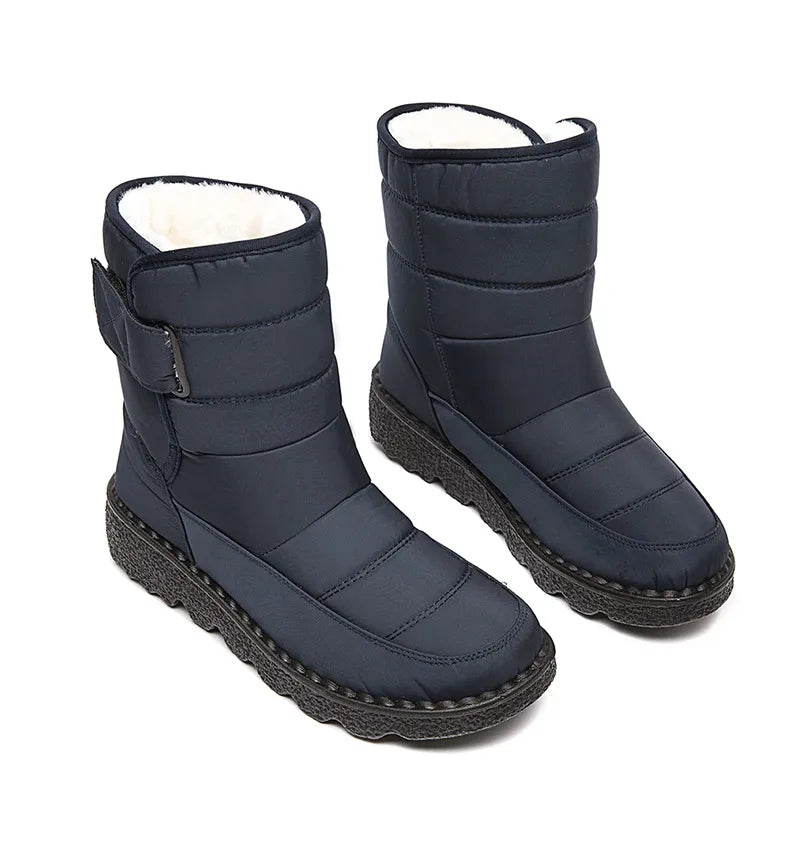 Bottes Neige Femme Imperméables - Bottines Fourrées Style Coréen Hiver - badassmood