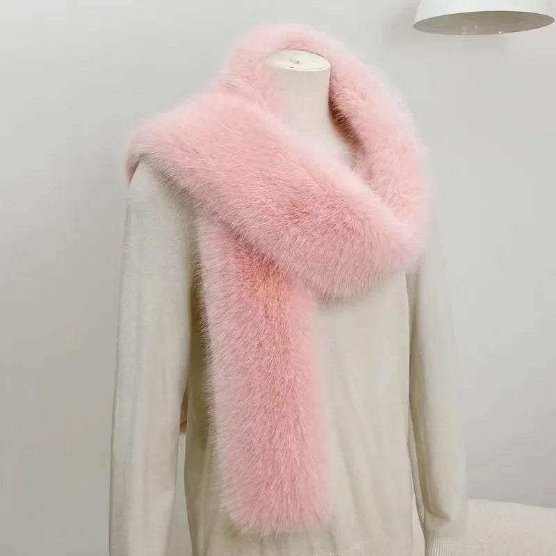 Écharpe Fourrure Vison Synthétique Femme - Foulard Chaud Fluffy Hiver - badassmood