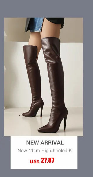 Bottes Cuissardes Femme Talons Hauts Pointues - Cuissardes Zip 34-47