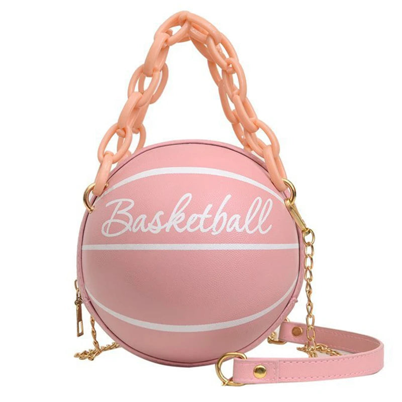 Sac Bandoulière Femme Cuir PU Chaîne - Design Basketball Original - badassmood