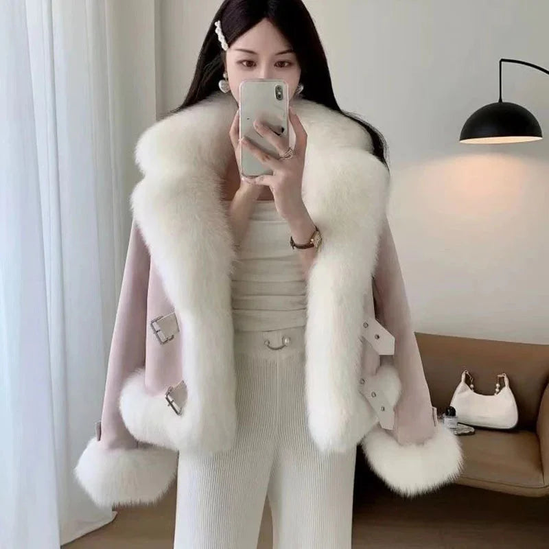 Veste Fausse Fourrure Vison Femme - Manteau Court Hiver Chaud Élégant - badassmood