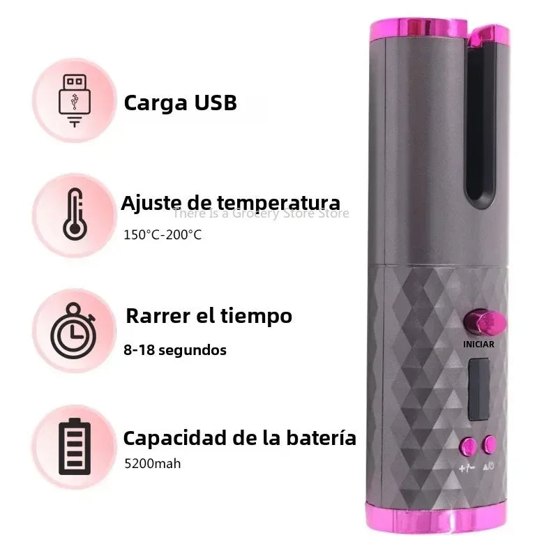Boucleur automatique sans fil pour cheveux, rechargeable par USB, crée des boucles parfaites sans effort, de la marque badassmood.com