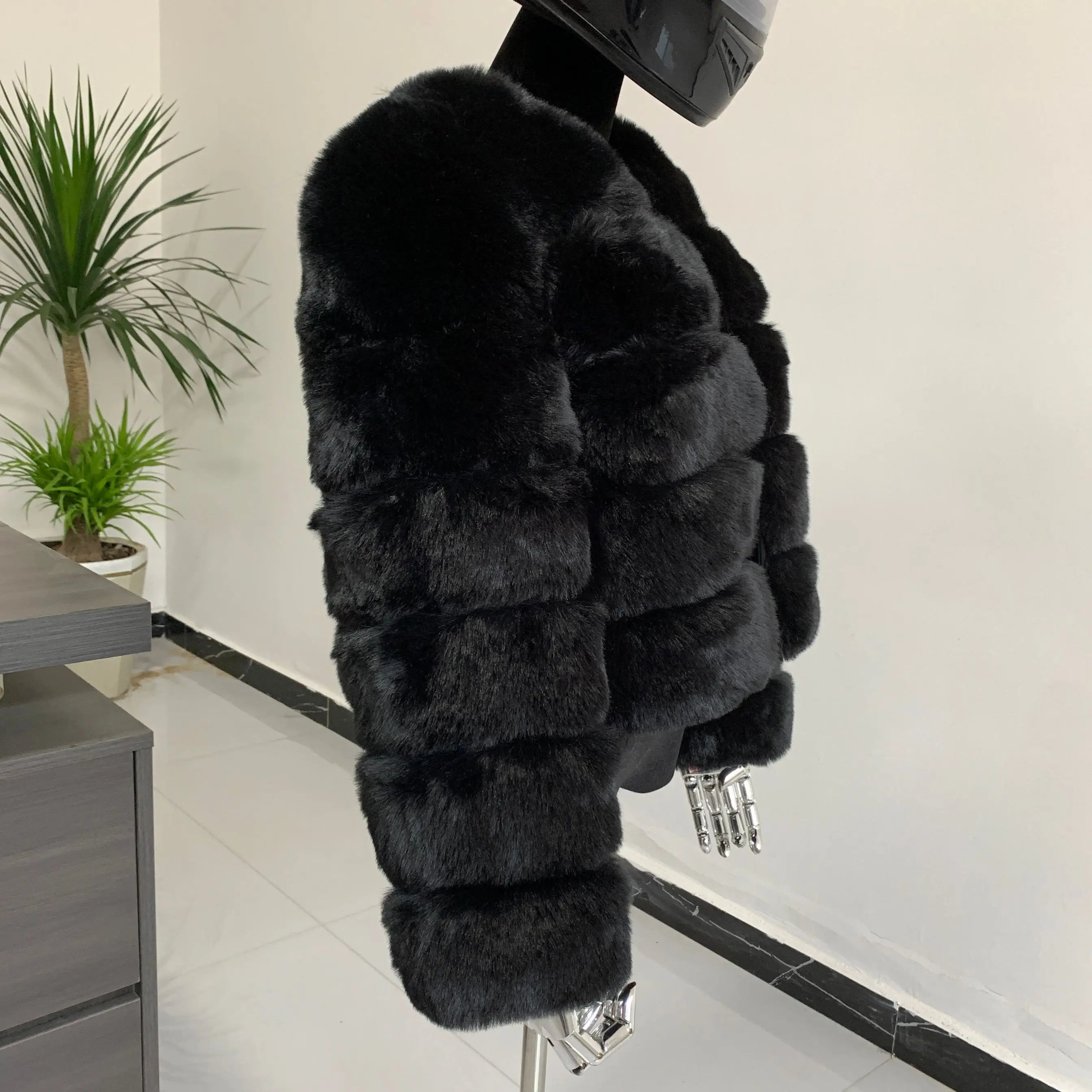 Manteau Fausse Fourrure Renard Femme - Veste Courte Luxe Fluffy Hiver - badassmood
